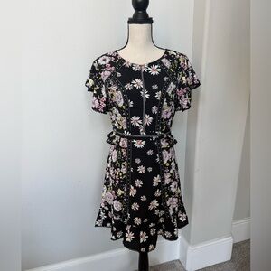 Laundry By Shelli Segal Black Floral Fit and Flare Dress